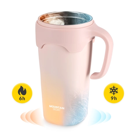 Kubek termiczny ze słomką 650 ml różowy