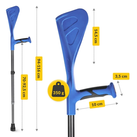 Kule ortopedyczne regulowane PRO niebieskie