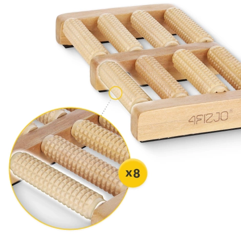 Drewniany wałek do masażu stóp podwójny