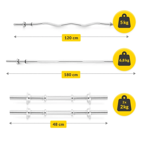 Zestaw kulturystyczny do ćwiczeń PRO 100 kg - domowa siłownia