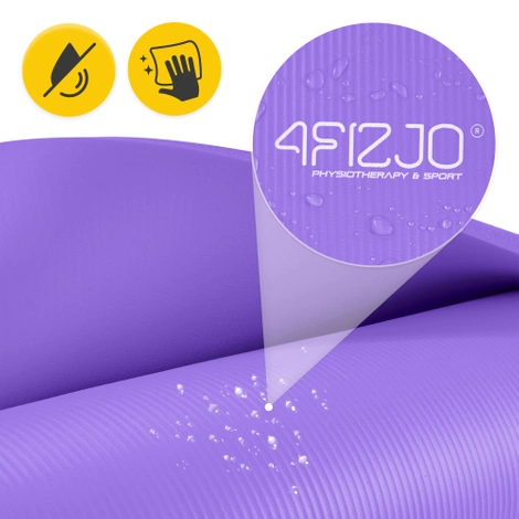 Mata do ćwiczeń fitness i jogi NBR 180 × 60 × 1 cm fioletowa