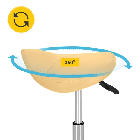 Taboret obrotowy siodło do masażu ERGO żółty