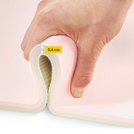 Mata do ćwiczeń i jogi antypoślizgowa TPE 0,6 cm różowa