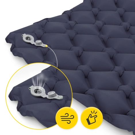 Dmuchany materac turystyczny jednoosobowy Mountain Goat granatowy