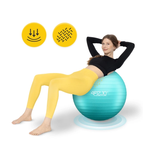 Piłka gimnastyczna dmuchana 75 cm miętowa