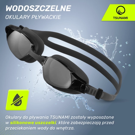 Okulary do pływania TSUNAMI czarne