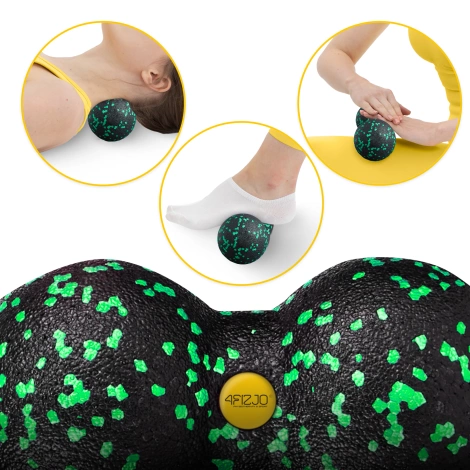 Wałek i piłki do rollowania i masażu EPP zestaw 3 szt. zielony