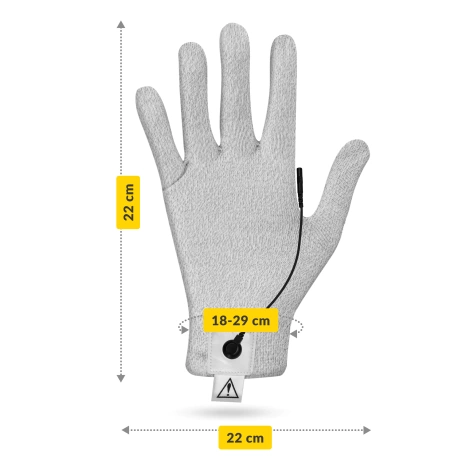 Rękawica przewodząca do elektrostymulacji dłoni