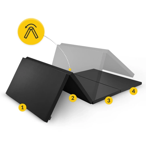 Materac gimnastyczny składany XL czarny