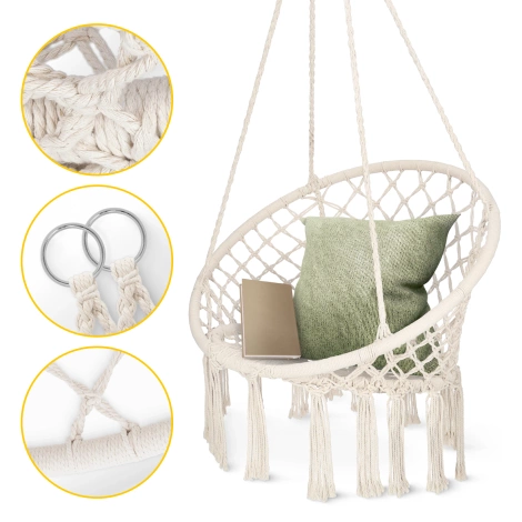 Huśtawka ogrodowa BOHO beżowa