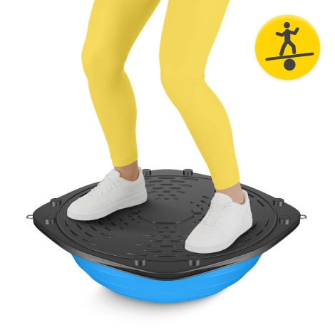 Półpiłka do balansowania równoważna z linkami niebieska