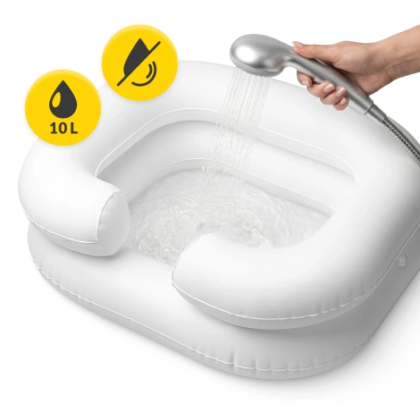 Nadmuchiwany basen do mycia głowy w łóżku