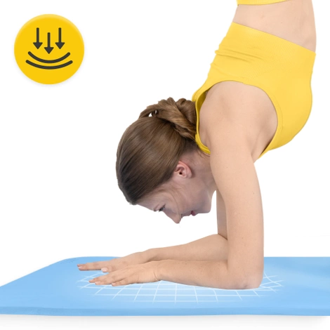 Duża mata do ćwiczeń antypoślizgowa TPE 2 cm niebieska