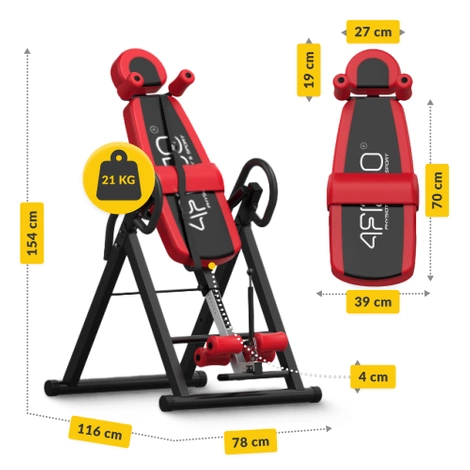 Ławka grawitacyjna inwersyjna czerwona