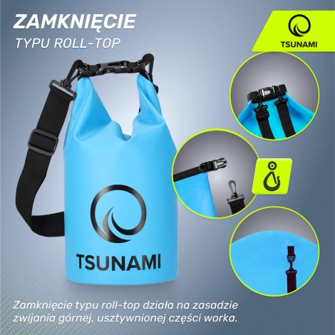 Worek wodoodporny 5 litrów TSUNAMI niebieski