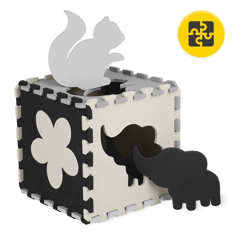 Mata edukacyjna dla dzieci puzzle 150 x 150 cm szara