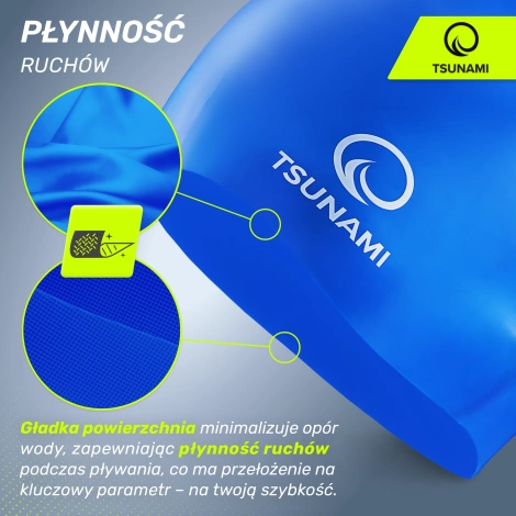 Czepek na basen unisex TSUNAMI PRO niebieski