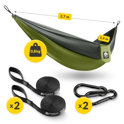 Hamak turystyczny jednoosobowy Mountain Goat szaro-zielony