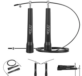 Skakanka z metalowymi łożyskami STANDARD+ czarna