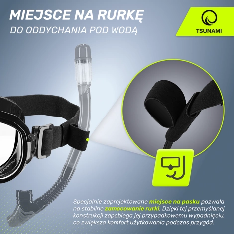 Maska do nurkowania i snorkelingu TSUNAMI