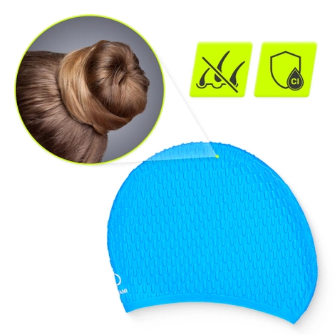 Czepek na basen damski TSUNAMI TEXTURE niebieski