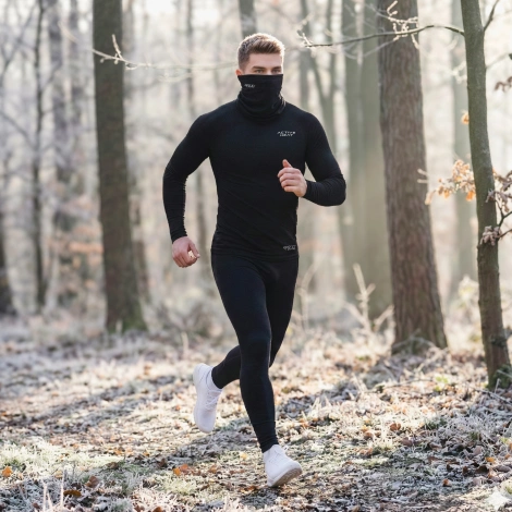 Koszulka termiczna unisex z długim rękawem - czarna, rozmiar S