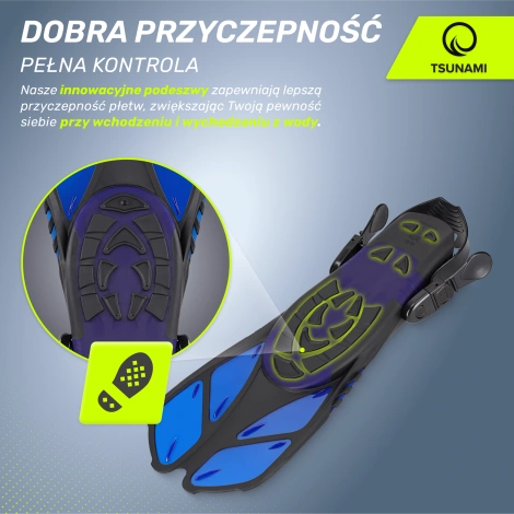 Płetwy do pływania TSUNAMI L/XL granatowe