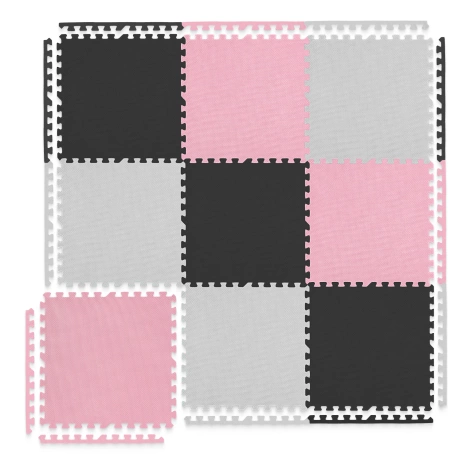 Mata edukacyjna dla dzieci puzzle 180 x 180 cm różowa