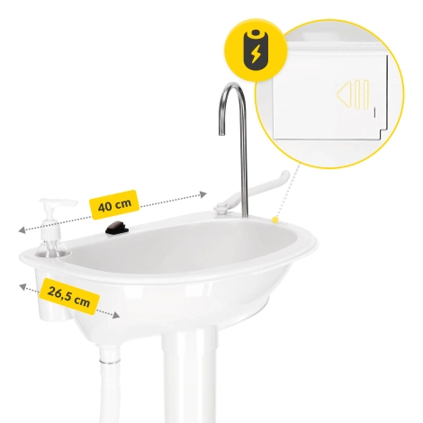 Przenośna umywalka turystyczna na baterie