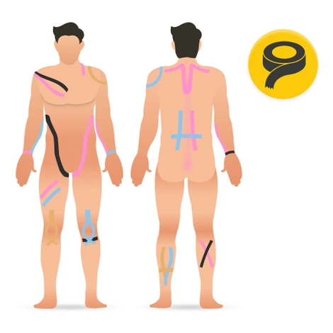 Zestaw 4 taśm do kinesiotapingu 5 cm x 5 m