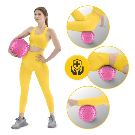 Piłka rehabilitacyjna z kolcami 20 cm różowa