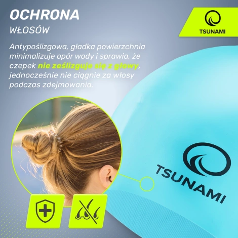 Czepek na basen dla dzieci TSUNAMI niebieski