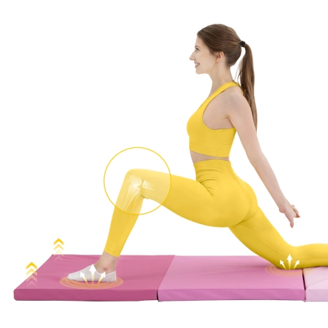 Materac gimnastyczny do ćwiczeń składany różowy