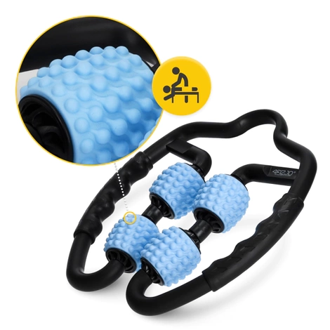 Roller do masażu ciała z wypustkami niebieski