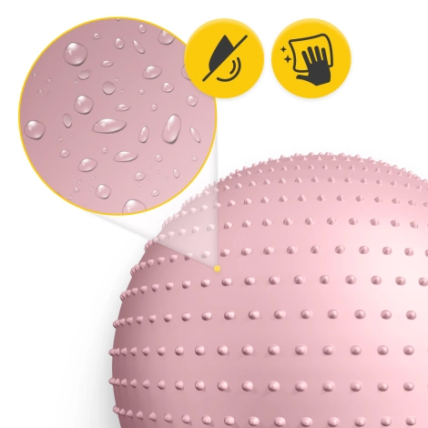 Piłka rehabilitacyjna z kolcami 65 cm różowa