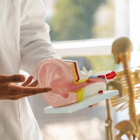 Model anatomiczny ucha w przekroju w skali 3:1