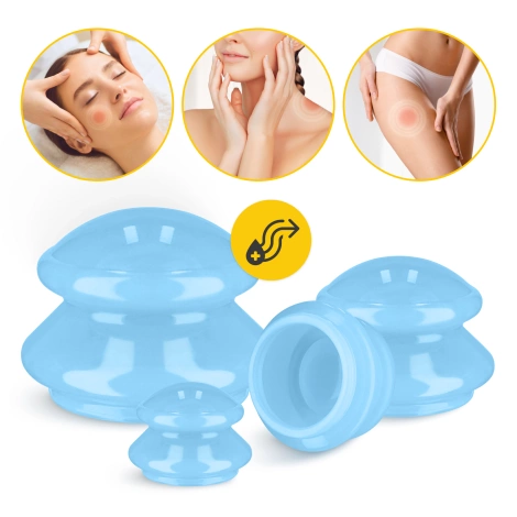 Silikonowe bańki chińskie 4 szt. MED+ niebieskie