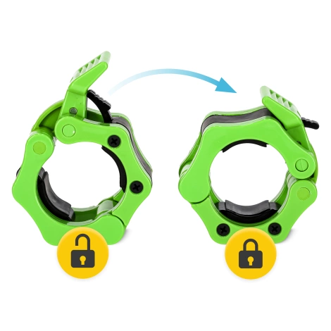 Zaciski na gryf olimpijski szczękowe 50 mm zielone