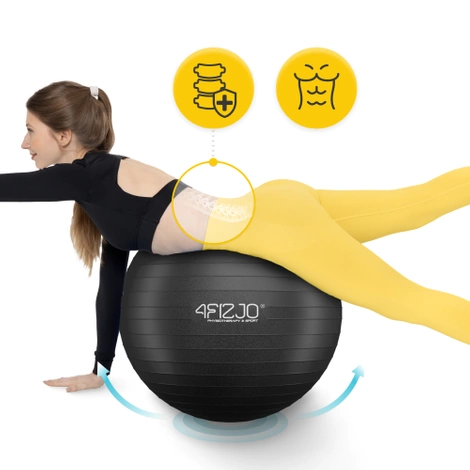 Piłka gimnastyczna dmuchana 65 cm czarna