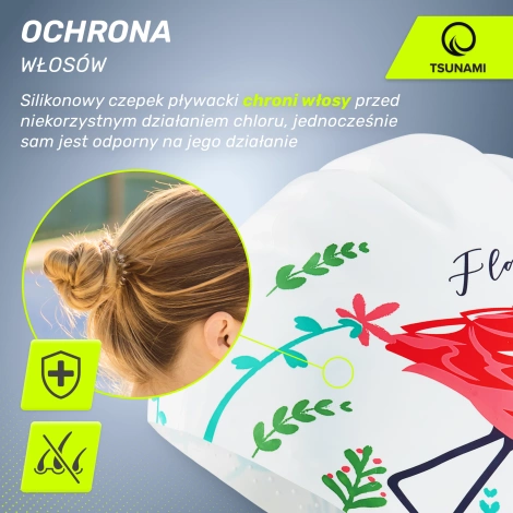 Czepek na basen damski TSUNAMI FLAMINGO