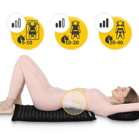 ECO Mata do akupresury z łuskami gryki i kokosem czarna