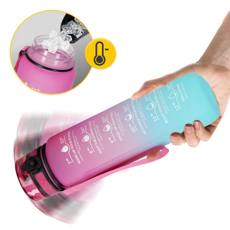 Butelka motywacyjna na wodę 1 L różowa