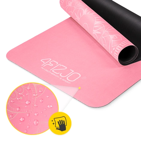Zamszowa mata do jogi i ćwiczeń 1,5 mm różowa
