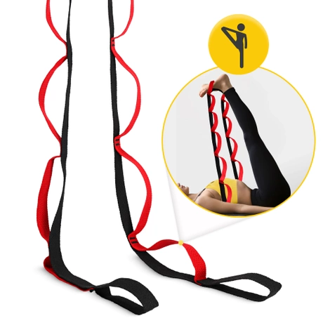 Taśma gimnastyczna do rozciągania i jogi czerwona