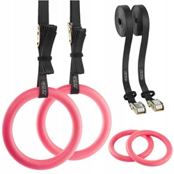 Kółka gimnastyczne do podciągania z ABS różowe