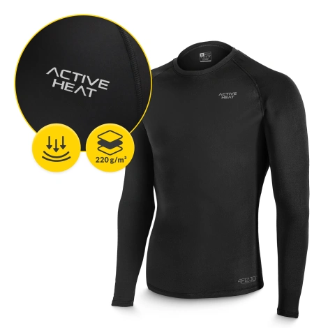 Koszulka termiczna unisex z długim rękawem - czarna, rozmiar M