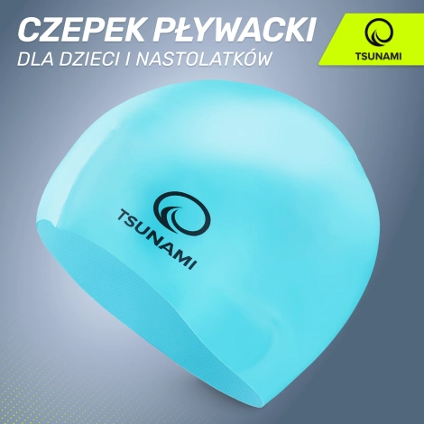 Czepek na basen dla dzieci TSUNAMI niebieski