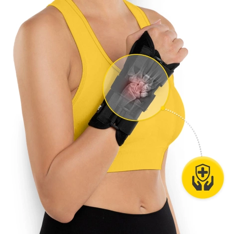 Orteza na prawy nadgarstek ze sztywną szyną