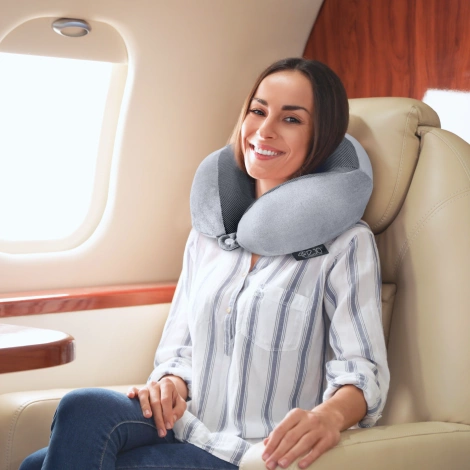 Poduszka podróżna rogal do spania szary