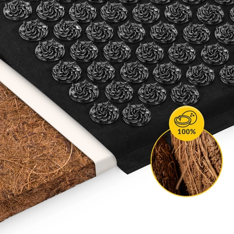 ECO Mata do akupresury z łuskami gryki i kokosem czarna